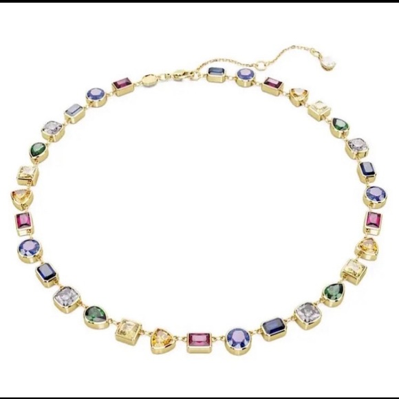 - Gorgeous gold plated multicolor Swarovski elements necklace - not swan stamped - Picture 4 of 15